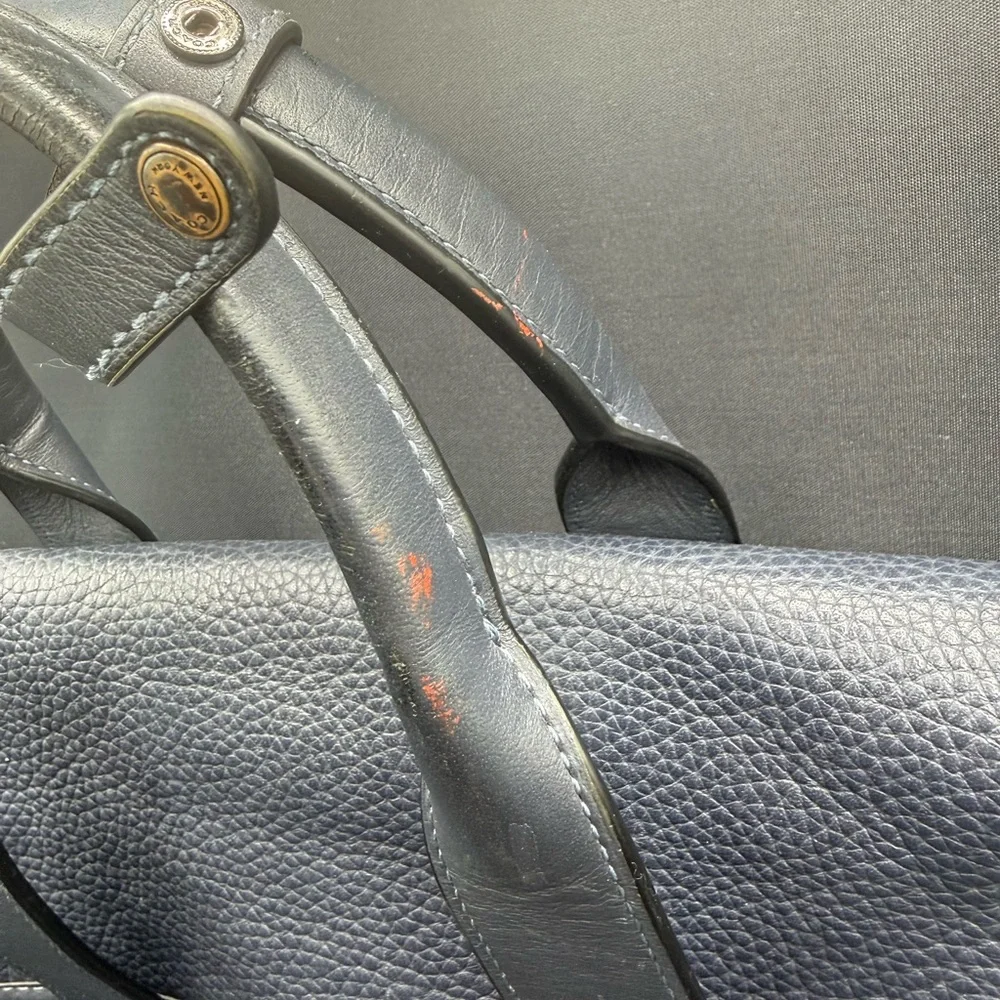 Coach blue leather messenger bag